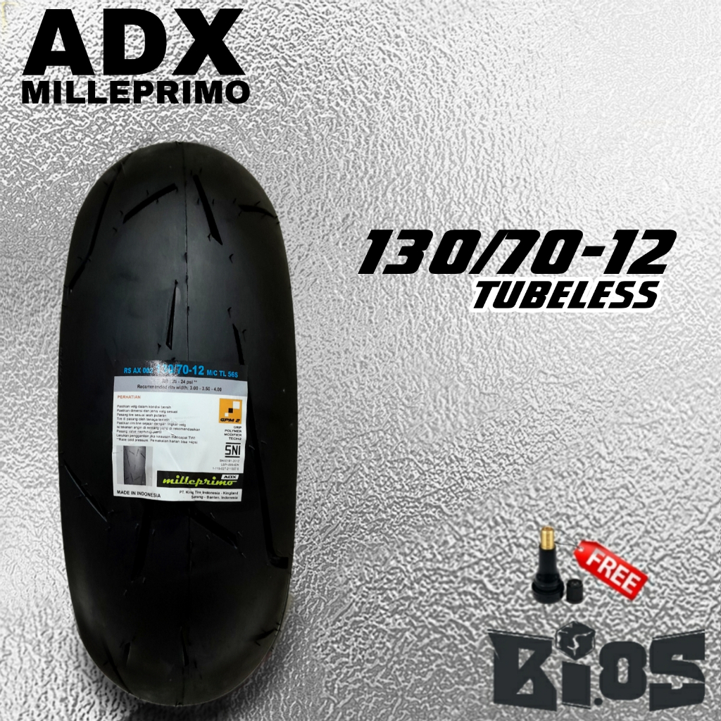 BAN ADX MILLEPRIMO TUBELESS BAN RACING VESPA MATIC RING 12 UKURAN 110/70-12 / 120/70-12 / 130/70-12 BAN VESPA PRIMAVERA SPRINT LX S BAN DONAT SCOOPY FREEGO FAZIO