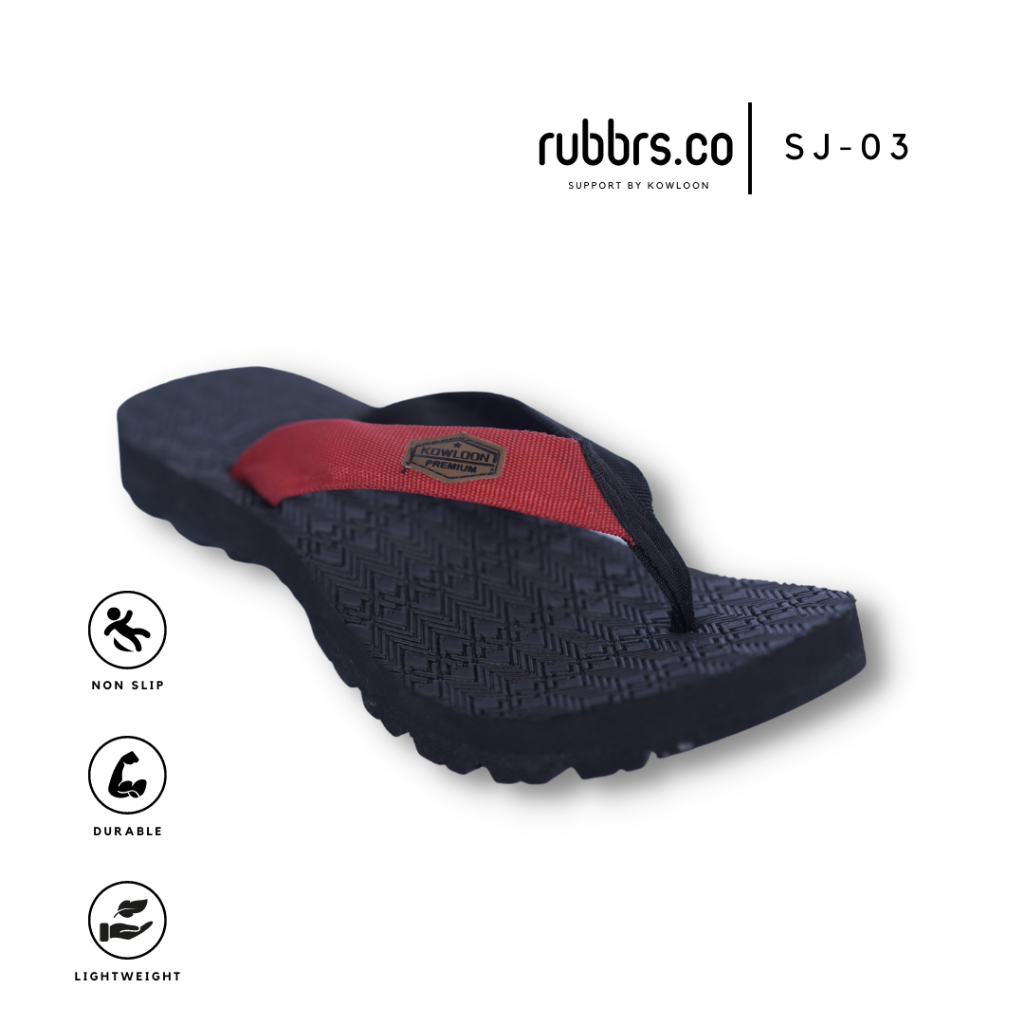 Kowloon Sandal Outdoor Sandal Japit Gunung Merah Hitam