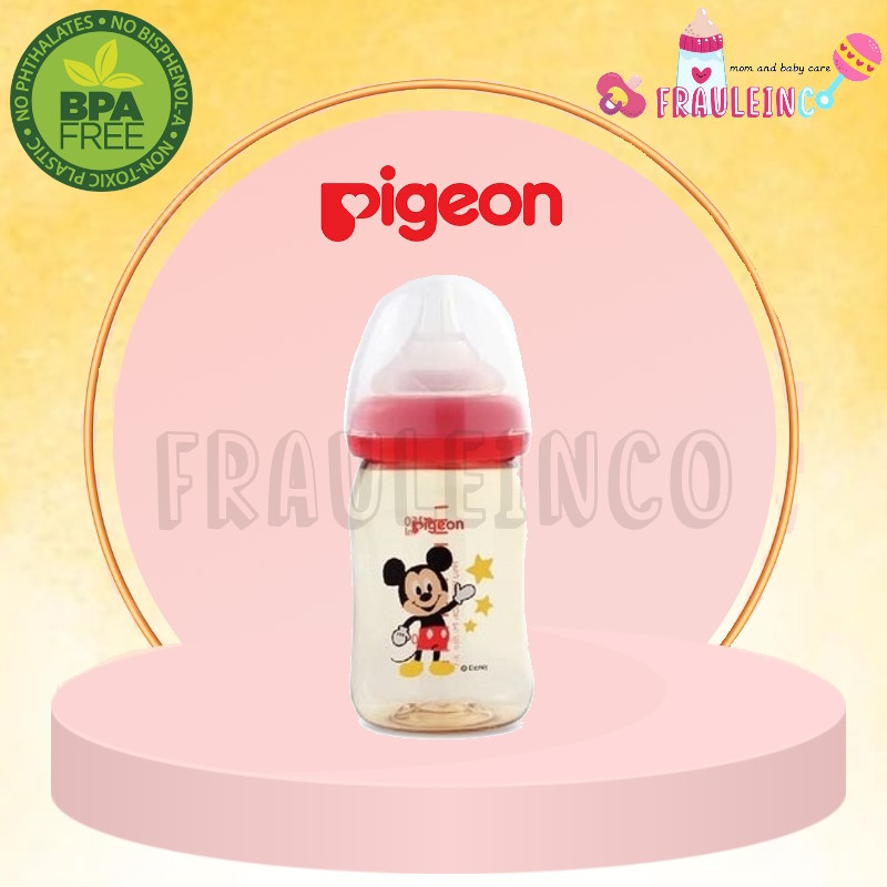 *FRAULEINCO* Pigeon - Mickey Edition PPSU Wide Neck Bottle 160ML ORIGINAL PIGEON 100%