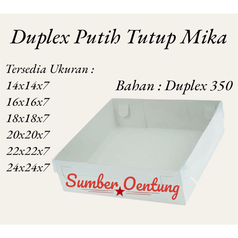 

[10PCS] DUS DUPLEX PUTIH TUTUP MIKA TINGGI 7CM KARTON BOX KOTAK HAMPERS KUE