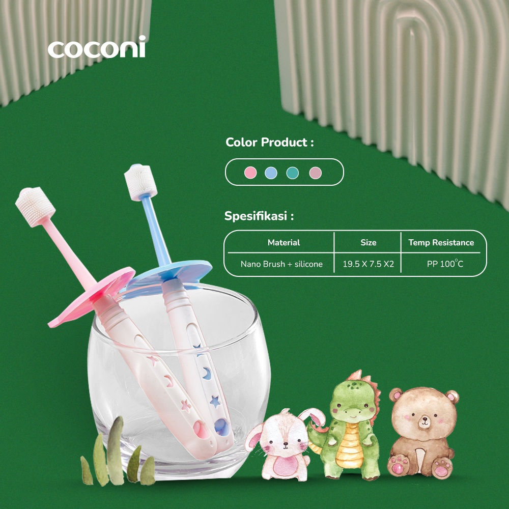 COCONI 360 Baby Toothbrush | Sikat Gigi Bayi dan Anak Premium | Nano toothbrush | 360 derajat