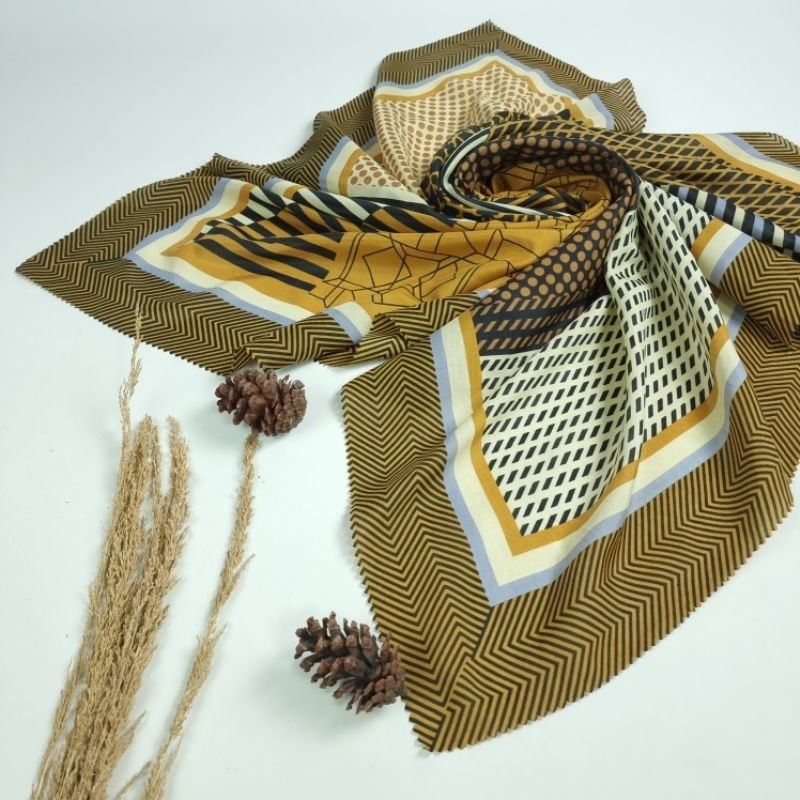 (inj 01) HIJAB/JILBAB/KERUDUNG SEGIEMPAT VOAL MOTIP PREMIUM LASERCUT SCARF