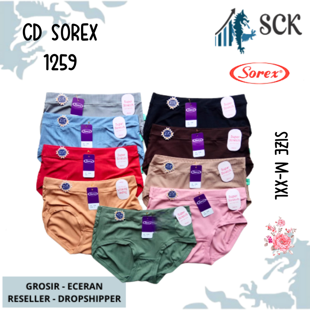 Celana Dalam SOREX 1259 / CD Ukuran M-XXL Bahan Katun / Pakaian Dalam Wanita Aneka Warna Grosir - sckmenwear GROSIR