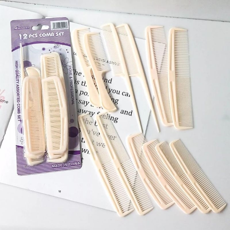 12Pcs Sisir Rambut Sisir Set Sisir Sasak Perapi Rambut Penyisir Rambut Hair Comb