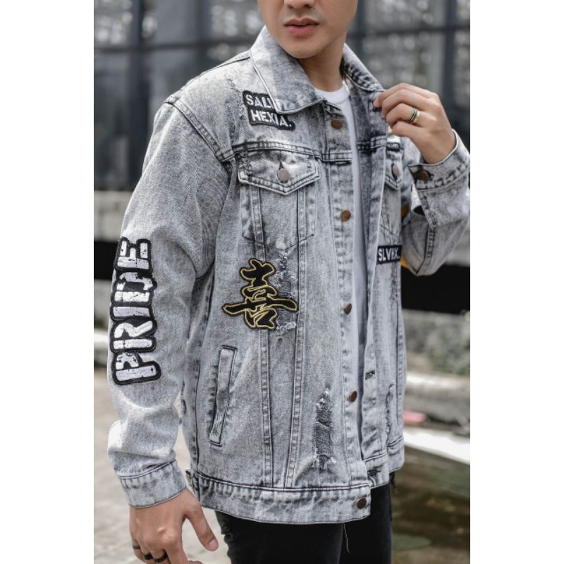 JAKET JEANS PRIA - JAKET JEANS SHERPA BULU - JAKET DENIM - JAKET JEANS CEWEK