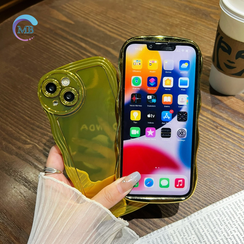 SOFT CASE SOFTCASE TPU WAVE GELOMBANG GOLD FOR REALME C21Y C25Y MB4715