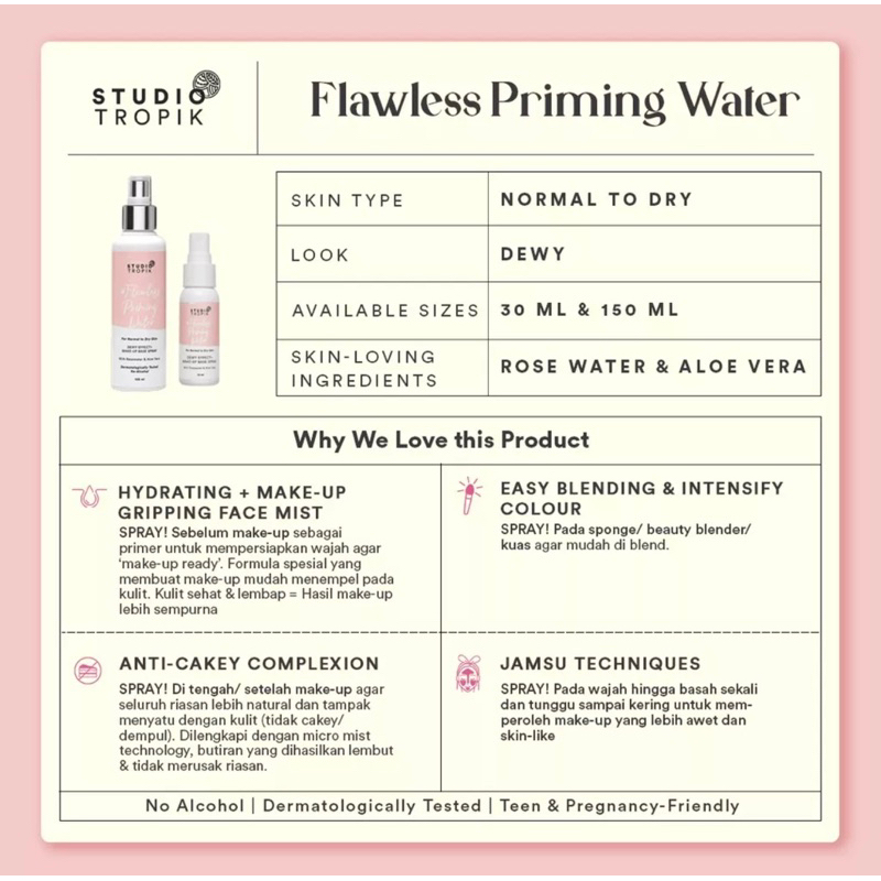 Studio Tropik Priming Water Balance / Glowy / Original / Flawless / Dreamsetter Spray