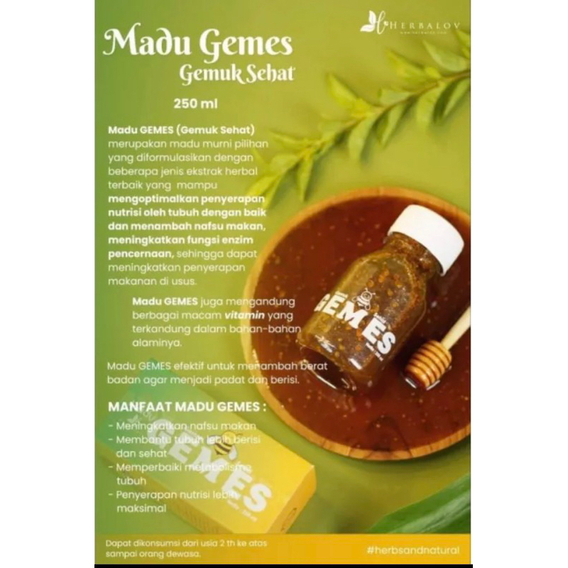 

Madu GEMES Herbalov menaikkan Berat Badan