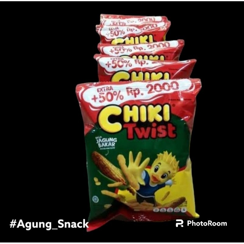 

Chiki twist Jagung Bakar Extra 50% | 1 Renceng Isi 10 Bungkus @ 15 gram + 7.5gram