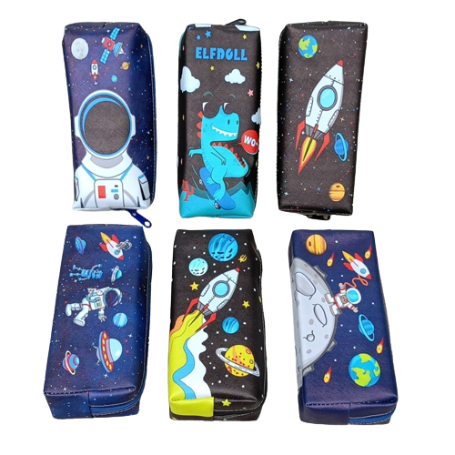 Kotak Tempat Pensil Astronot Galaxi Jumbo Pensil Case Multifungsi Pouch