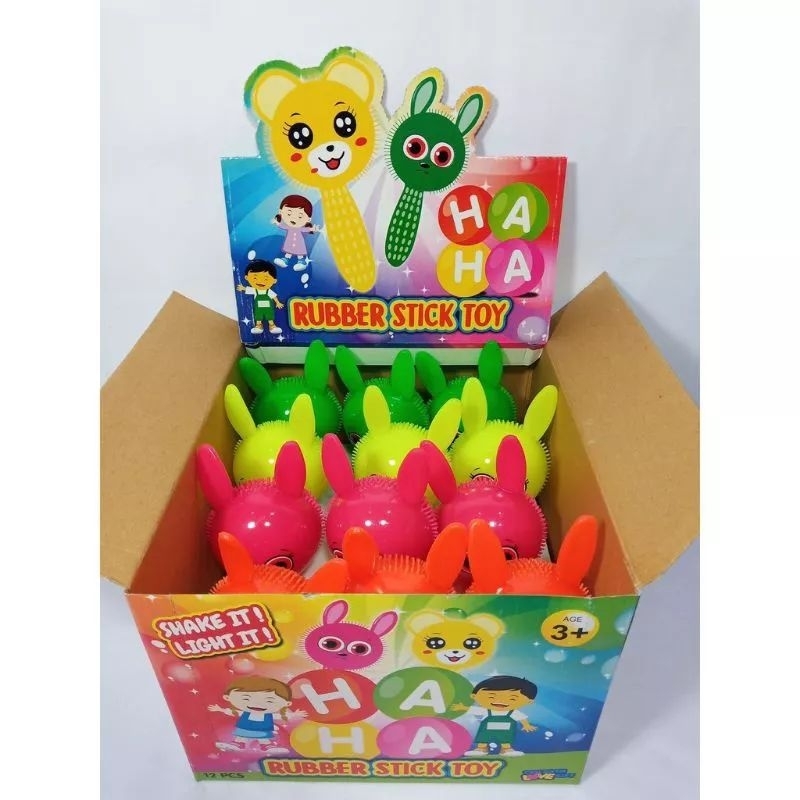 JOFESTORE88 X FerenHongXia MAINAN EDUKATIF ANAK MAINAN KARET PALU DAN SUARA STICK  RUBBER TOYS LIGHT AND SOUNDS