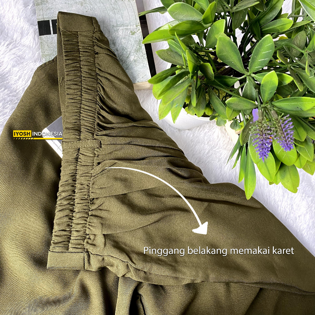 Highwaist Kulot Wanita Jumbo - Celana Kulot Jumbo Highwaist Bahan Jatuh BB 45-85 KG - Big Size Loose Pants