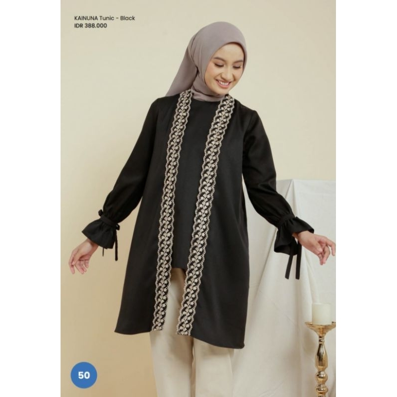 ZOYA -BUSANA MUSLIM ATASAN TUNIC KAINUNA MIDI DRESS, DOBBY PREMIUM ORIGINAL (COD)