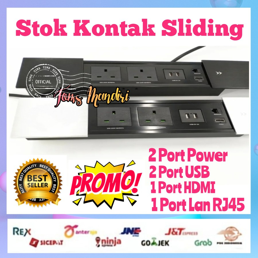 STOP KONTAK SLIDING 2 POWER + 2 USB CHARGER + HDMI + DATA