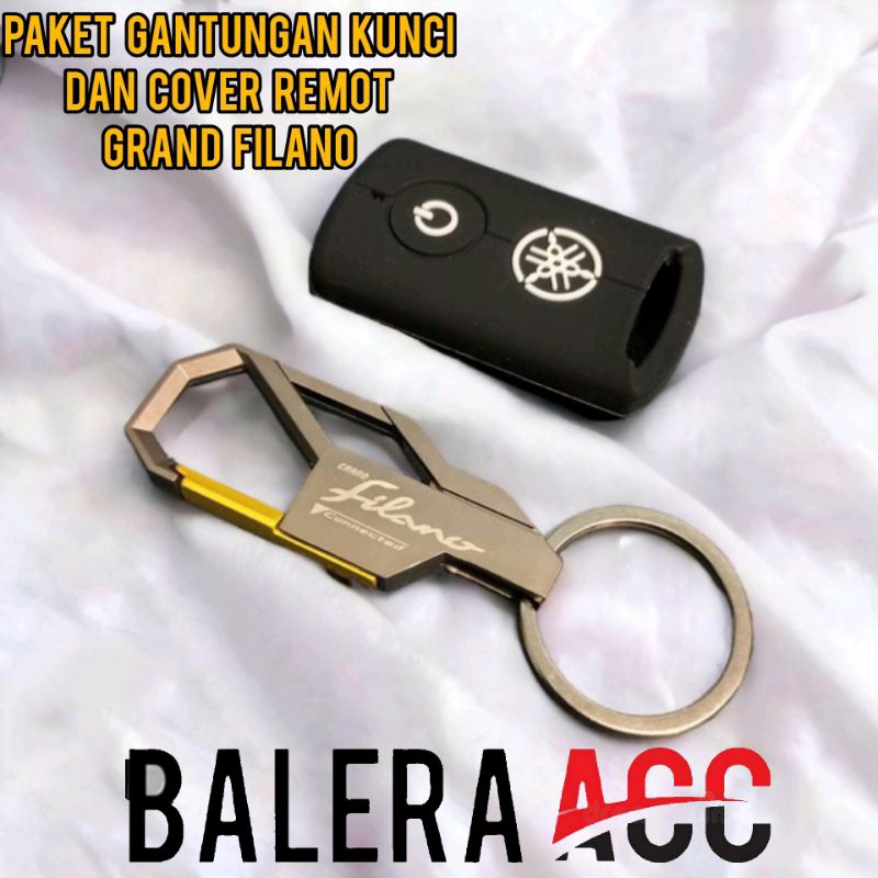 Paket gantungan kunci Logo Filano Dan Cover remot Yamaha Grand Filano