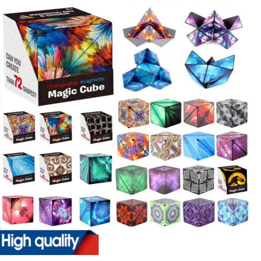 3D Rubik Tiga Dimensi Geometris/ Ruang Berpikir Pendidikan Cube Orde Ketiga / Penghilang Stress Magic Rubik  Mainan Puzzle Kubus Magic Magnetik 3D Berubah 72 Bentuk Anti Stres Untuk Anak Dewasa