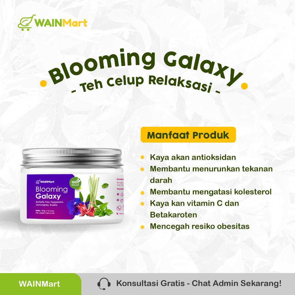 Teh Herbal Relaksasi Blooming Galaxy Antioksidan