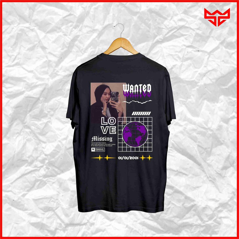 Baju Kaos Sablon Custom Foto Sendiri Tema Bucin Streetwear