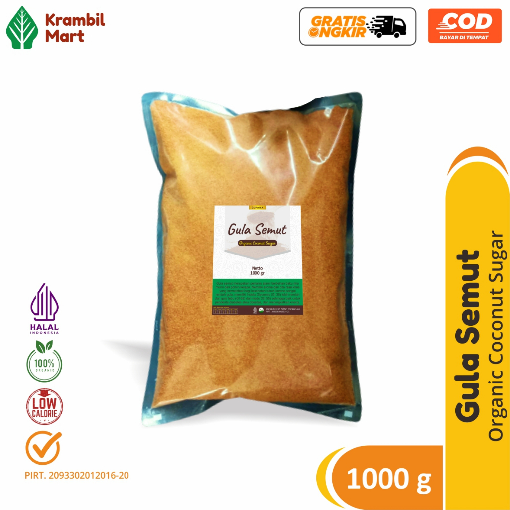 

Gula Semut Kelapa Organik Coconut Sugar Premium Kualitas Expor 1kg