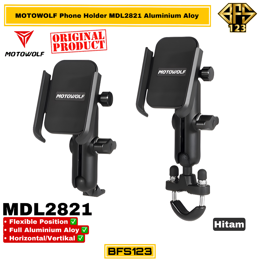 MOTOWOLF Phone Holder MDL2821 360 Rotate Holder HP Bracket Stang Spion MOTOWOLF V3