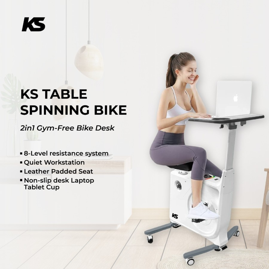 Ks Table Spinning Bike 2in1 Gym-Free Bike Desk