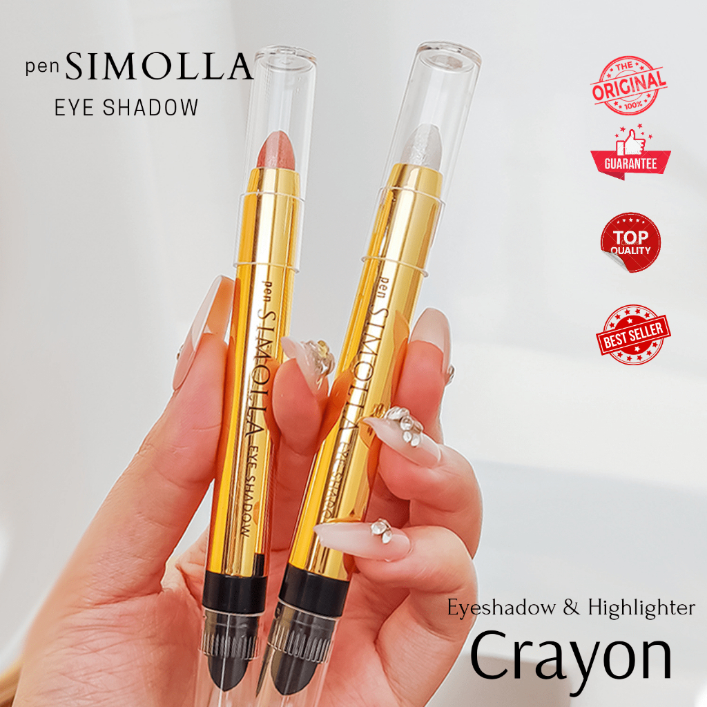 Eyeshadow Pensil Crayon 2in1 eyeshadow and Highlighter Pigmented color 6 varian