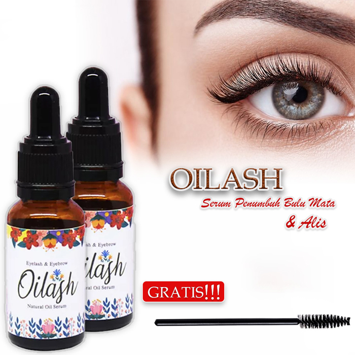 Oil Lash Serum Pelebat Alis dan Bulu Mata Alami - Serum Bulu Mata - Ampuh Terbukti dalam 14 Hari - Serum melebatkan Alis dan Bulu Mata