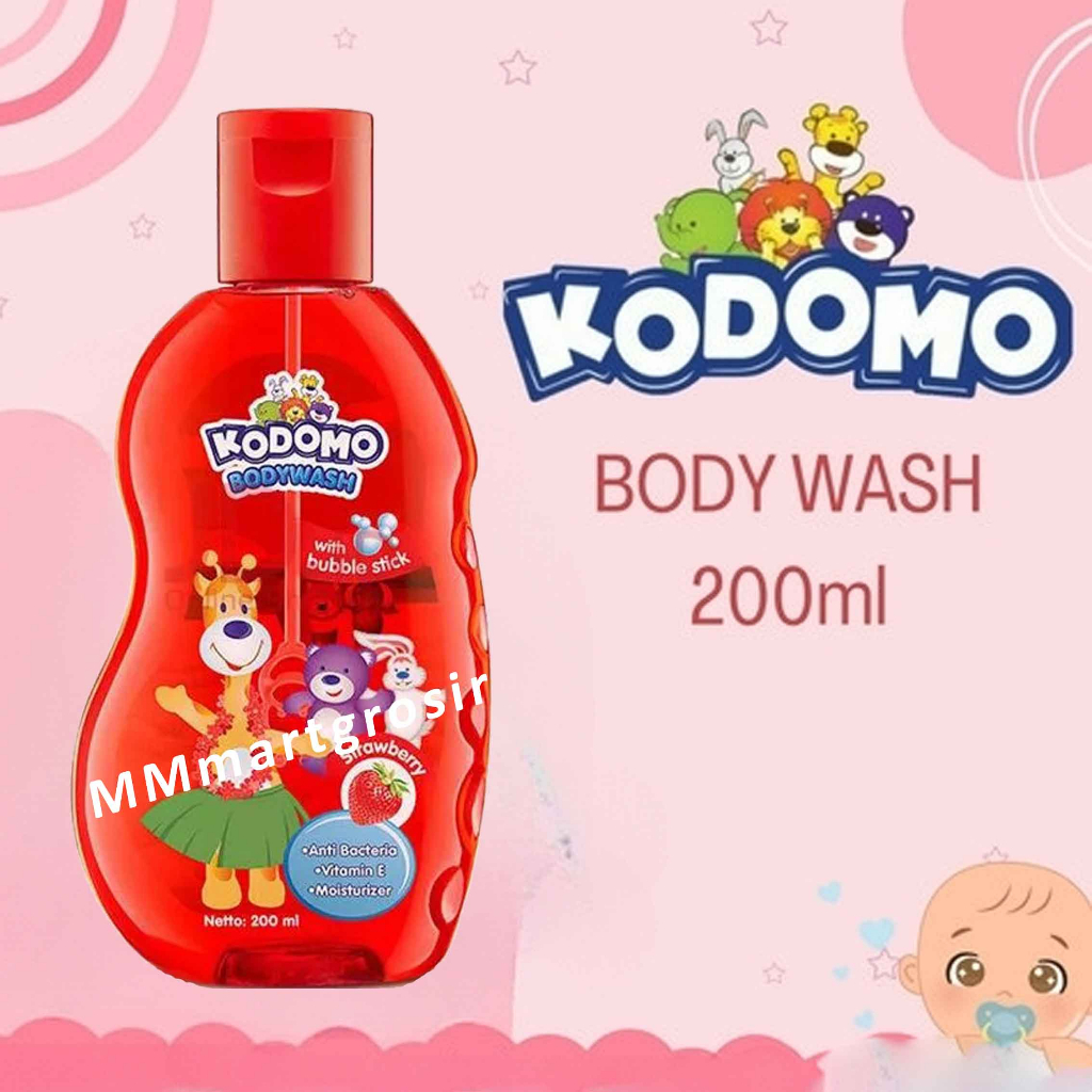 Kodomo Bodywash With Bubble Stick / Sabun Bayi &amp; Anak Strawberry/200ml