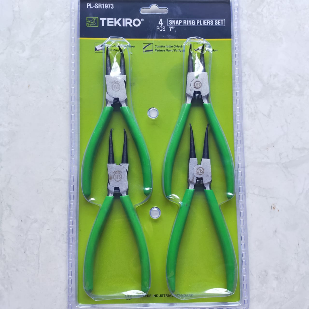 Tekiro SNAP RING PLIERS SET 4 PCS 7 inch TEKIRO TANG SNAP RING SET 4 PCS PL-SR1973