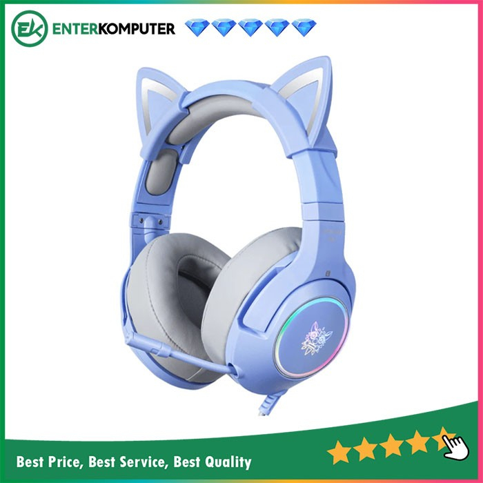 Onikuma K9 Elite Stereo Gaming Headset with Cat Ears - Blue