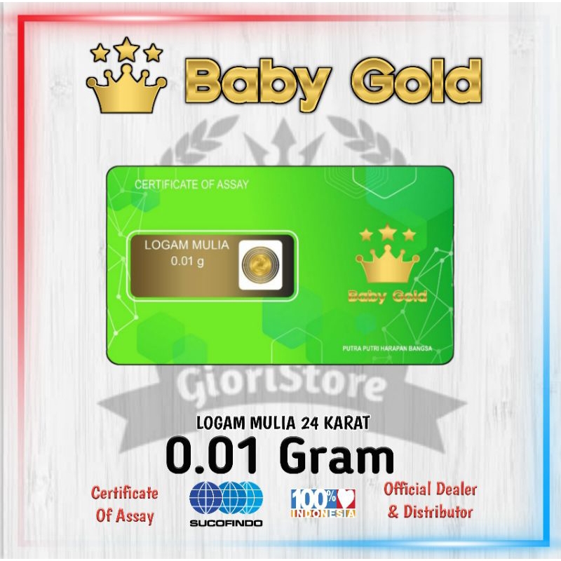 BABYGOLD 0.01 Gram Logam Mulia Emas Mini Asli 24 Karat