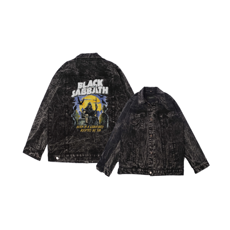 Jaket Jeans Pria |  Jaket Jeans Wanita Kekinian Motif Sablon Hand Casual Good Brand Quality