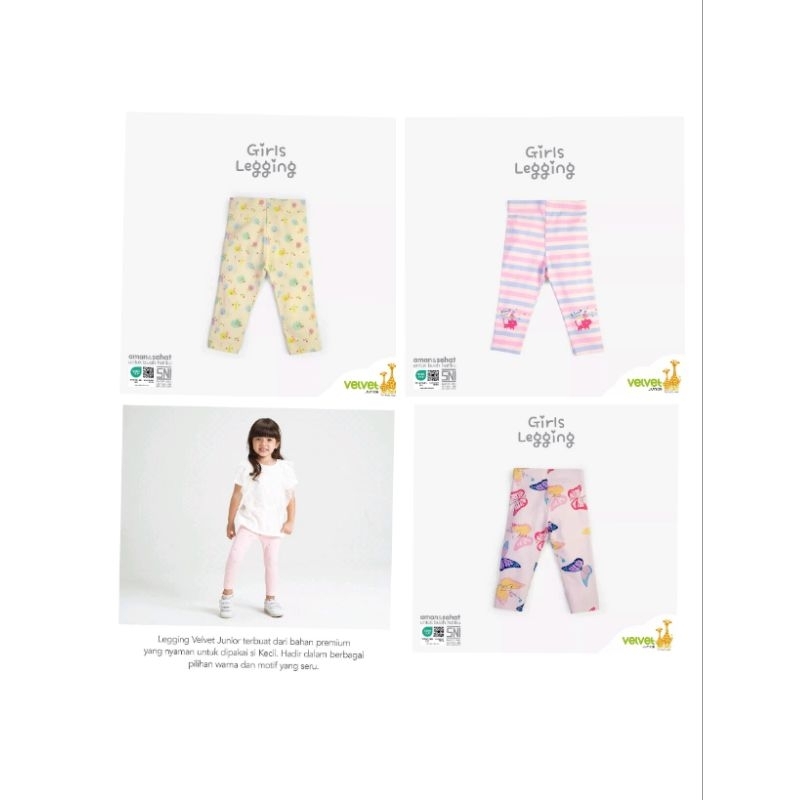 Velvet Junior Legging Bayi - Baby Girls Legging Print MOTIF 3BLN - 5THN