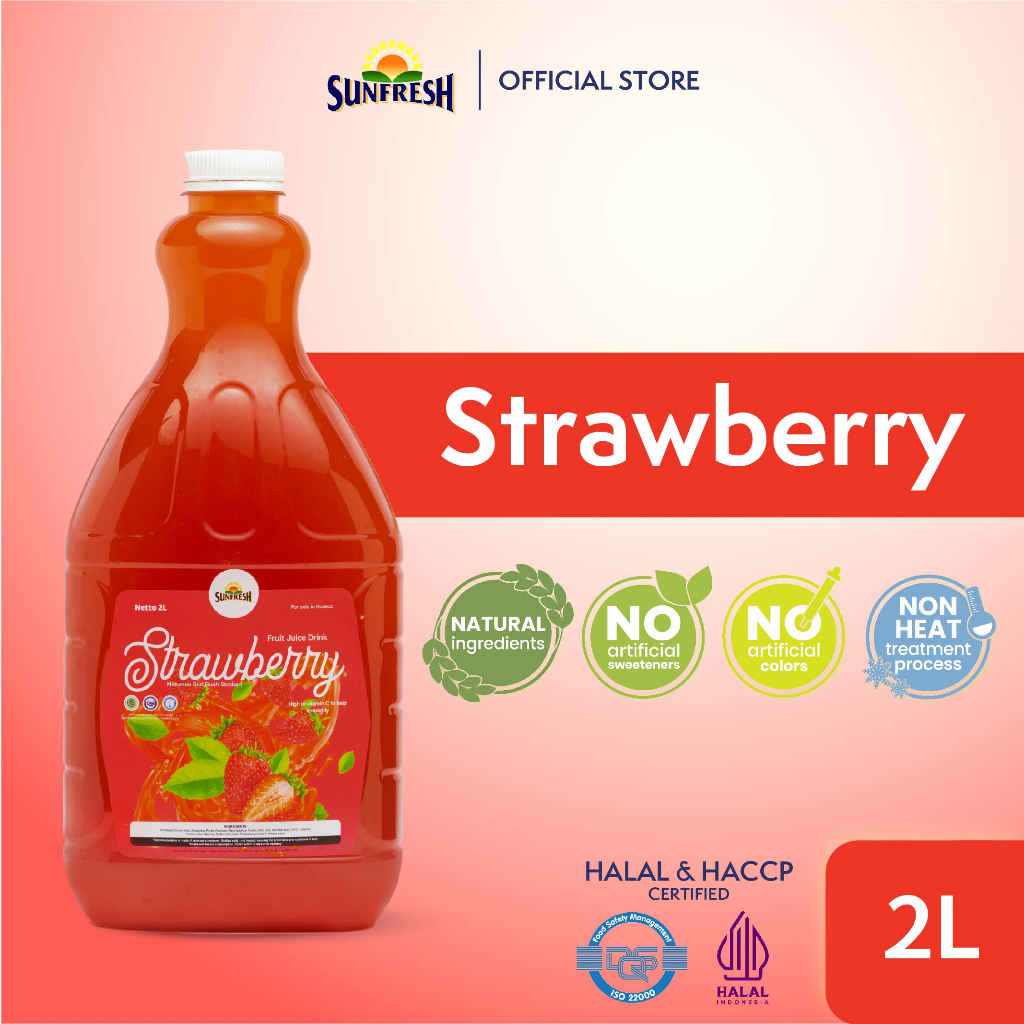 

Sunfresh Daily Strawberry Juice 2 Liter Mengandung Vitamin C - Jus Buah Stroberi Asli