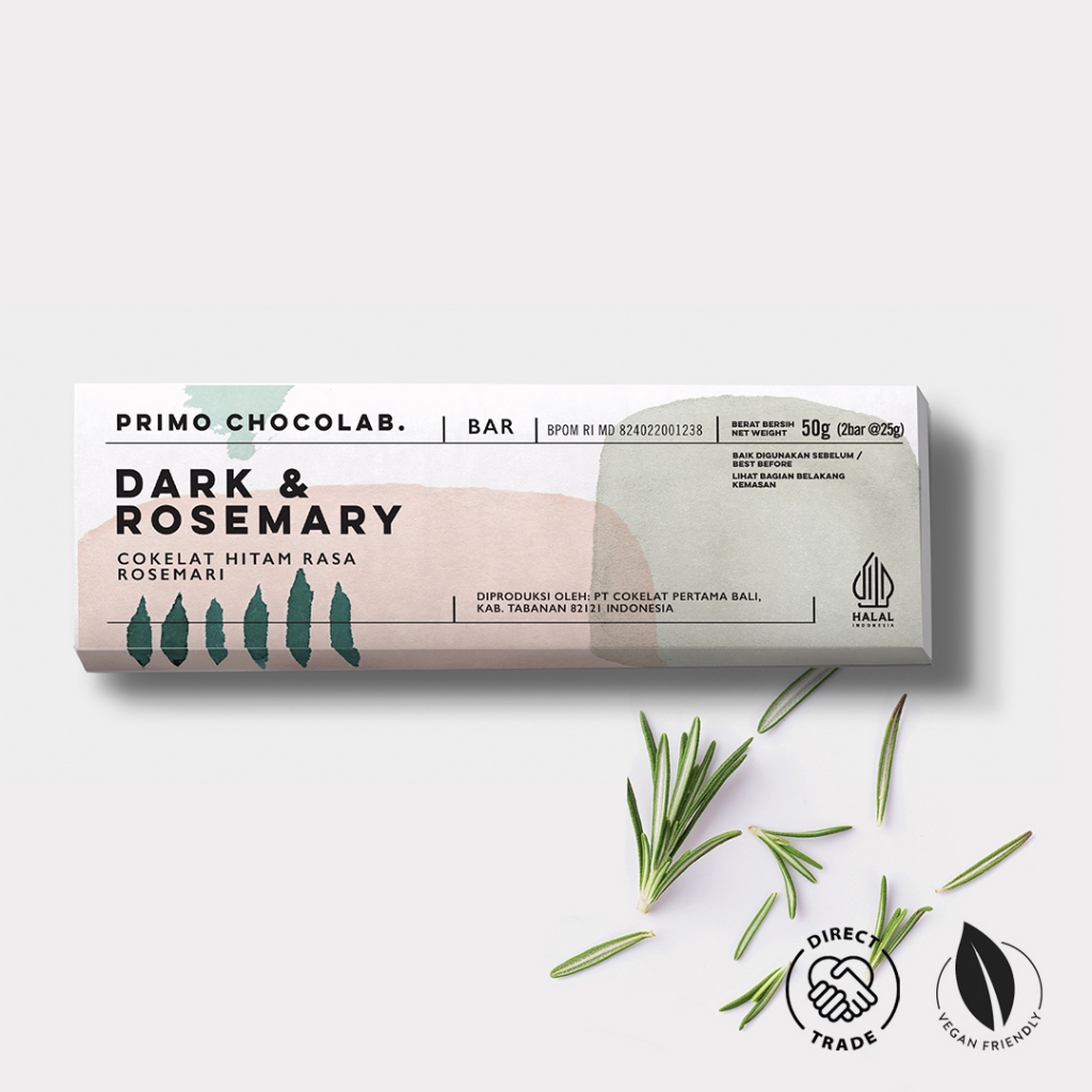 

Primo Chocolab Bali Dark Chocolate Bar - Rosemary