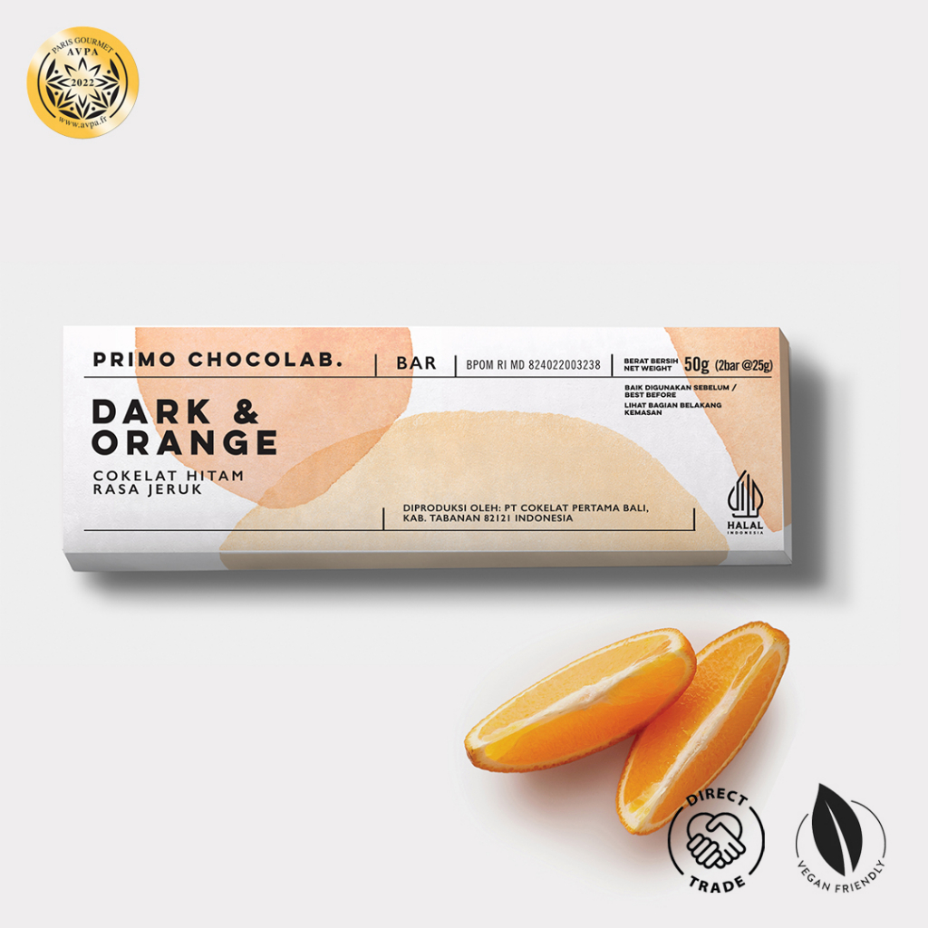 

Primo Chocolab Bali Dark Chocolate Bar - Orange