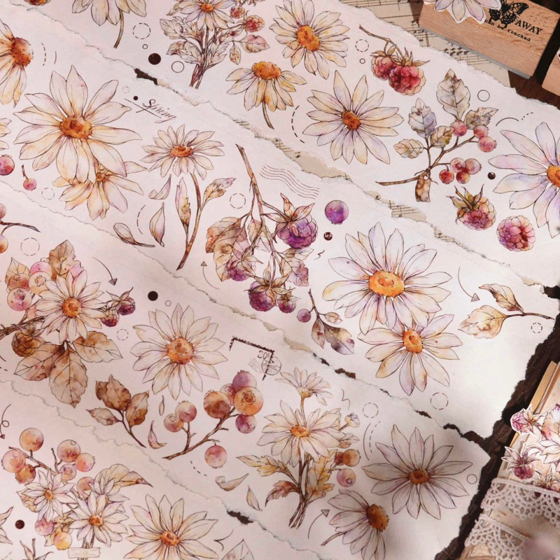 

Little White Daisy Washi & PET Tape