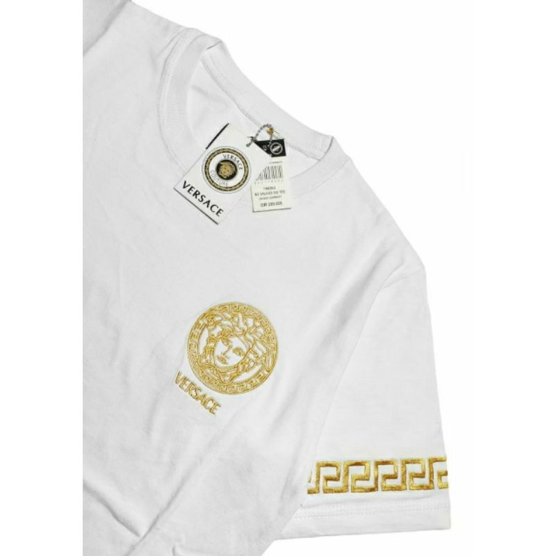 Kaos tshirt v3rs4ce logo bordir bahan catton combed 24s M.L.XL