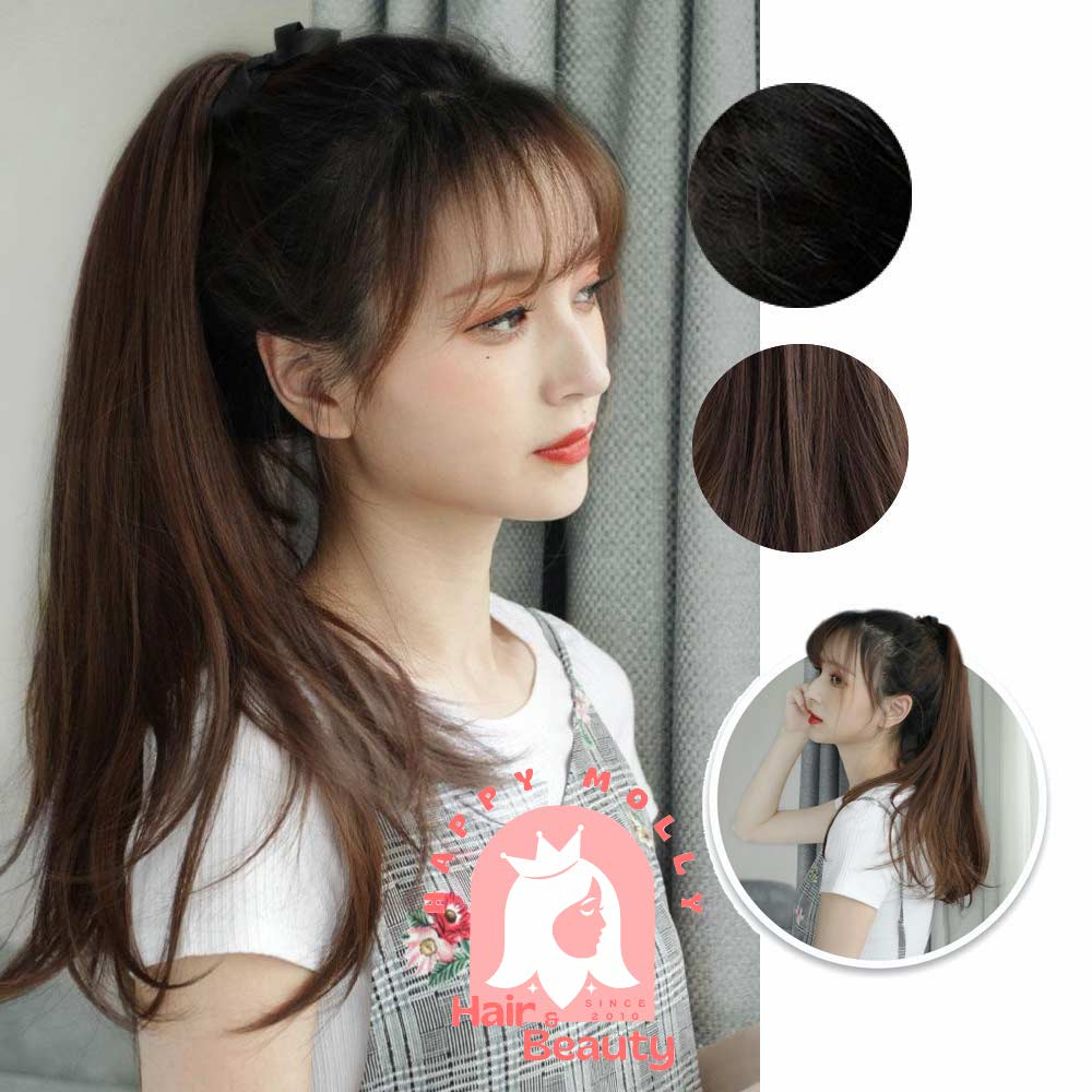 Hair Clip Ponytail Wig - Rambut Kuncir Ekor Kuda Fashion Wanita Korea - Curly - Hair Extension W8216 ( Group )