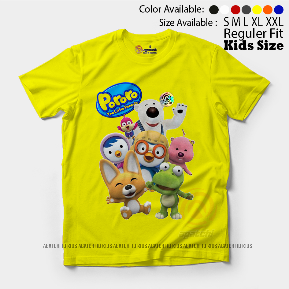 Baju Kaos Atasan Anak Laki - Laki Motif 3D Kartun Pororo