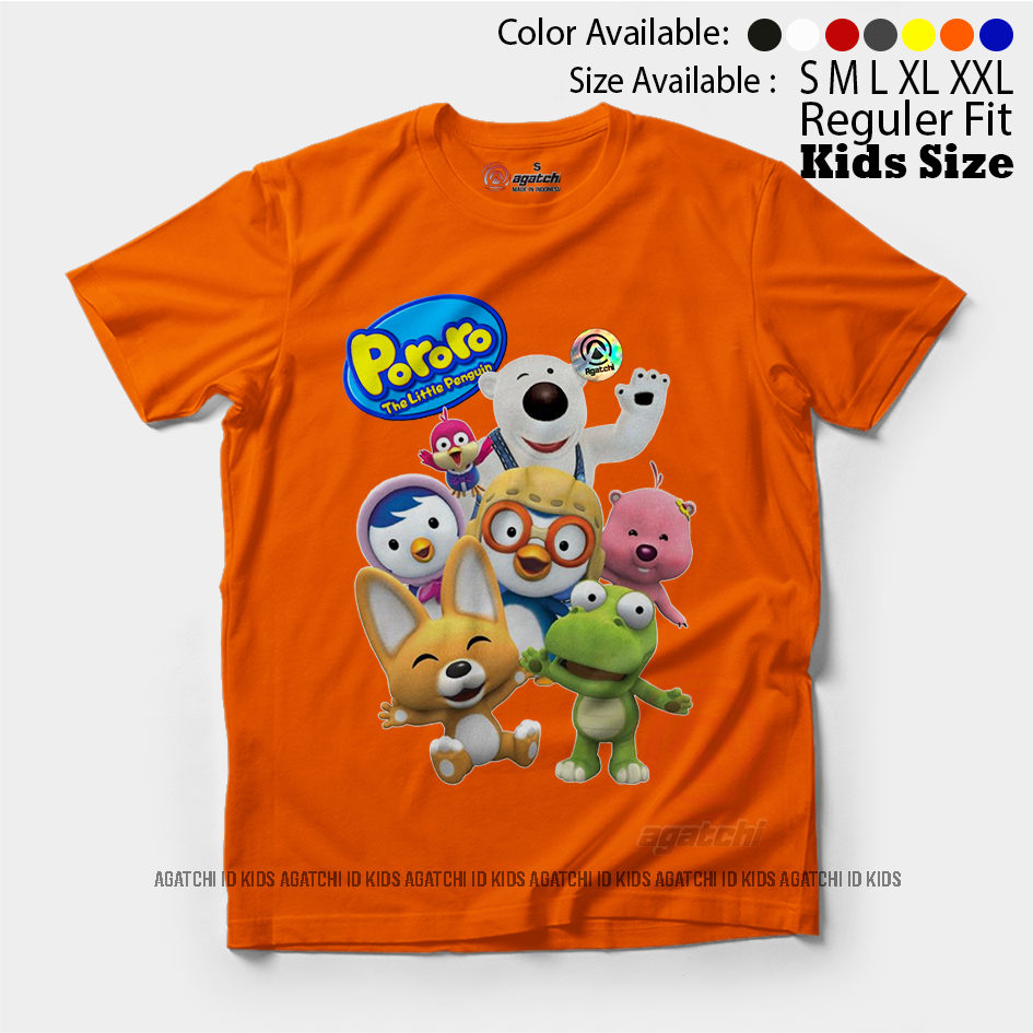 Baju Kaos Atasan Anak Laki - Laki Motif 3D Kartun Pororo