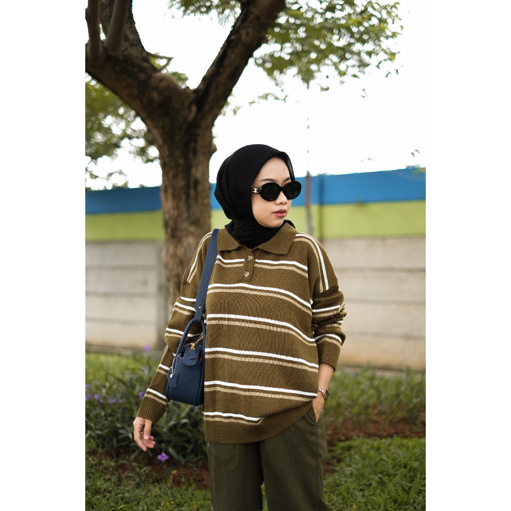 Hprojects - Nebula Polo Stripe Knit (sweater knit/sweater vintage)