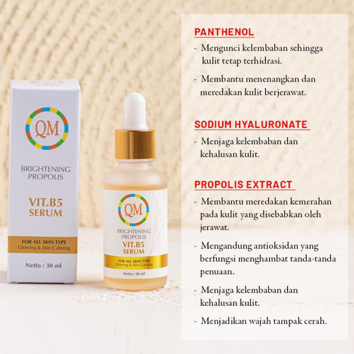 Hope Store - QM Brightening Serum Pemutih Wajah Serum VIT. B5 30ml