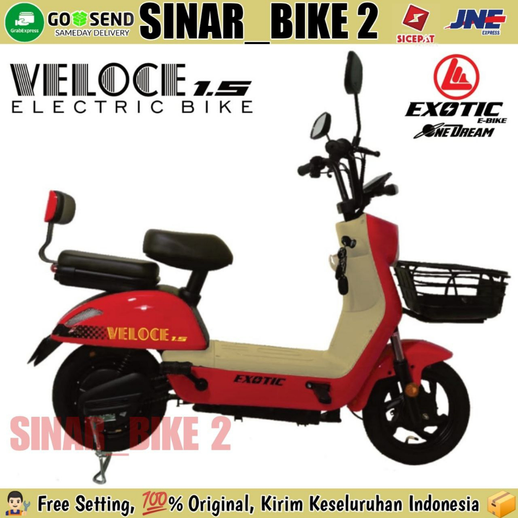 Sepeda Listrik Exotic Veloce 1.5 &amp; Veloce 1.6 500 Watt Electric E Bike 48V/12 Ah