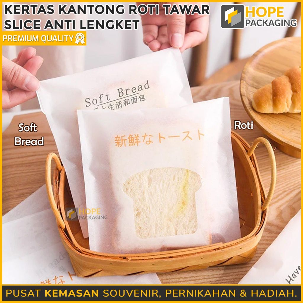 [ ISI 5PCS ] Kertas Kantong Roti Tawar Slice Anti Lengket / Kantong Plastik Roti Tawar Donat / Plastik Roti ZipLock