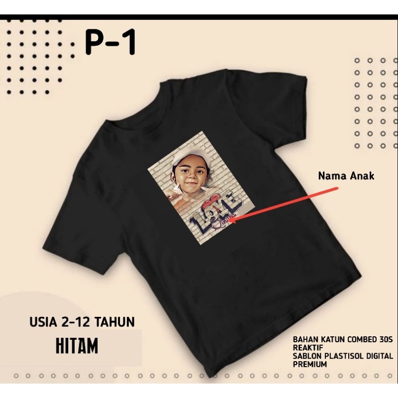 tshirt kaos custom foto anak 2-12 tahun kaos custom satuan kualitas premium