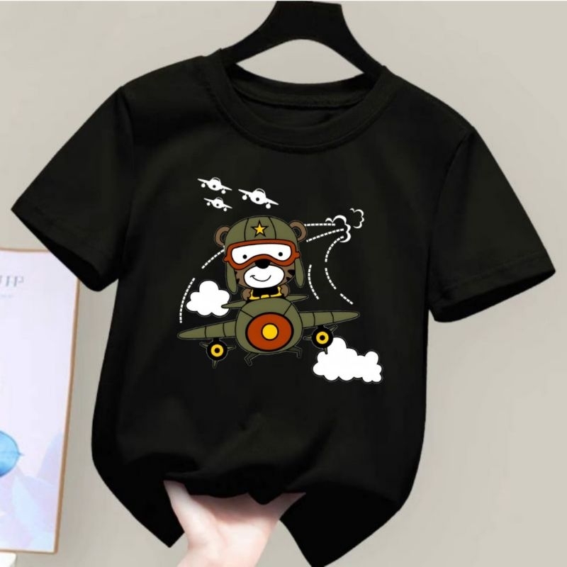 Kaos Anak Gambar Pesawat Tempur Army Baju Anak laki Laki Dan Perempuan Kaos Distro Anak Laki Laki Usia 2 Sampai 10 Tahun