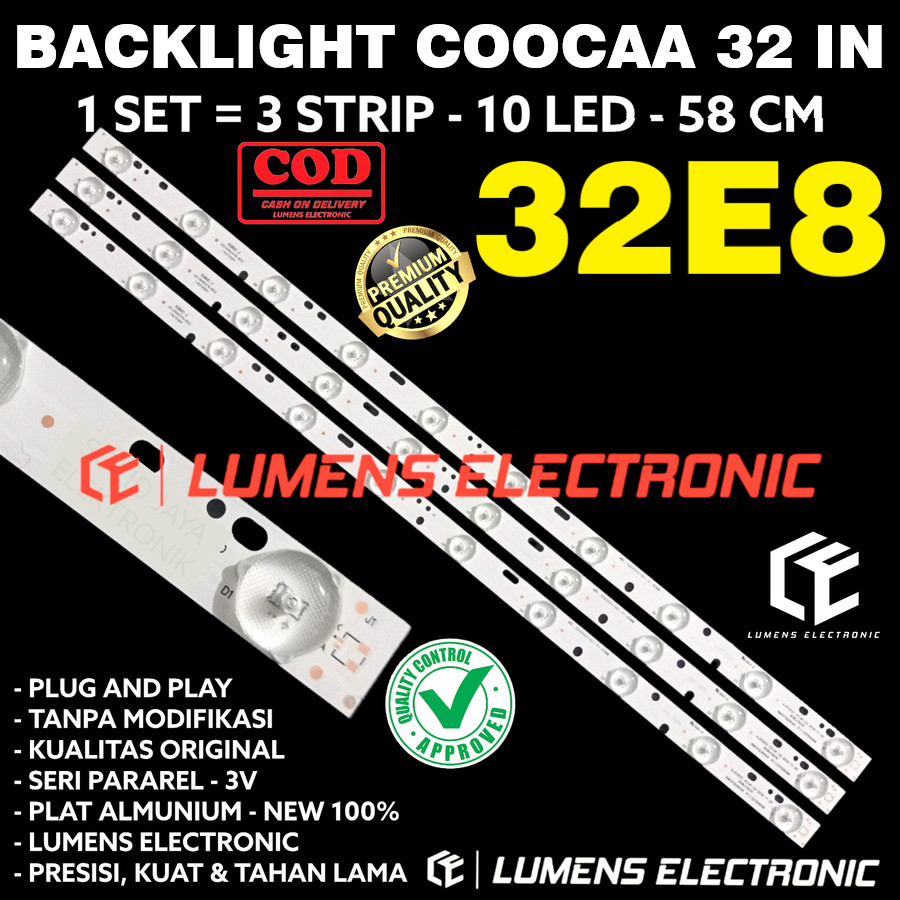 BACKLIGHT TV LED COOCAA 32 INC 32E8D 32E5DLAMPU BL 10K 3V 32 E8D COCAA COOCA KOKA KOCA COKA COCA LAM