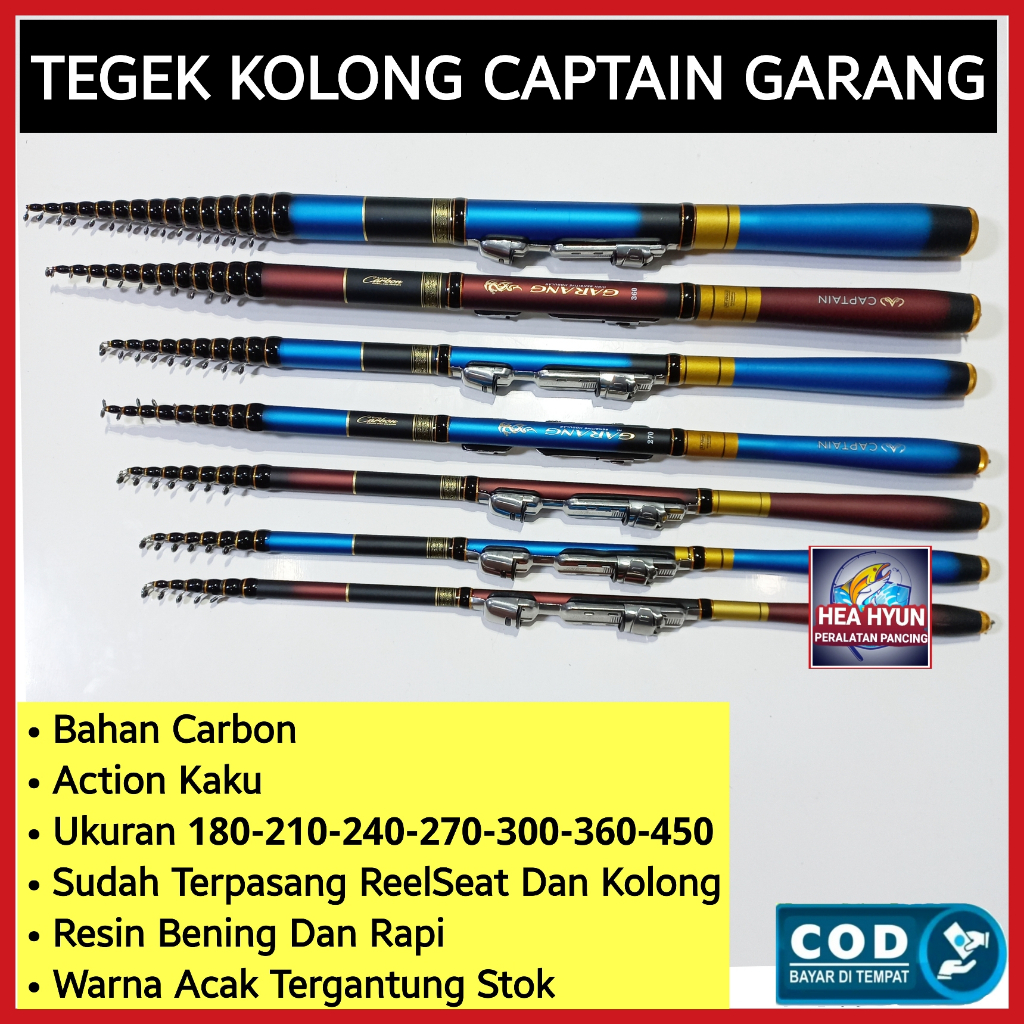 Tegek KOLONG CARBON CAPTAIN GARANG 180 . 210 . 270 . 300 . 360 . 450 Super Carbon Action Medium heav