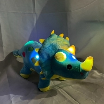 Mainan Boneka Karakter Baby Dino Bisa Nyala Ada Lampu Led nya Lampu Tidur Boneka Dinosaurus Triceratops Ukuran 40cm